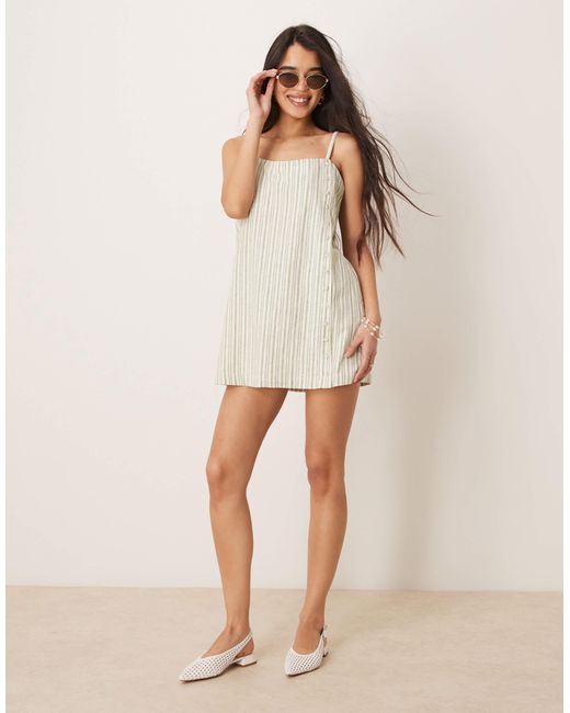 Abercrombie & Fitch Natural – skort-kleid aus leinen