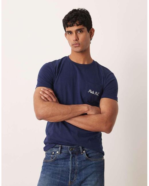 Polo Ralph Lauren Blue Back Print Society Polo Bear T-shirt for men