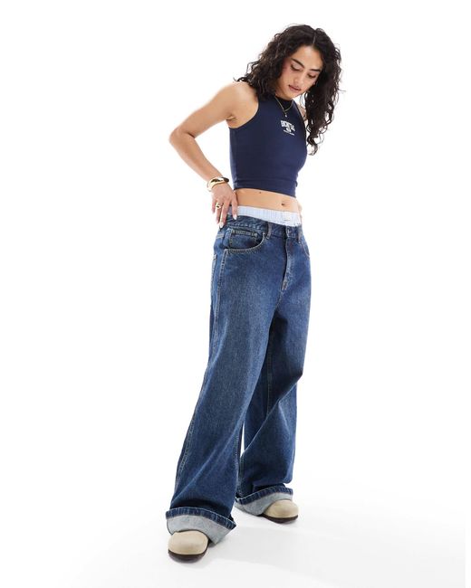 Pull&Bear Blue – encinitas – geripptes trägertop