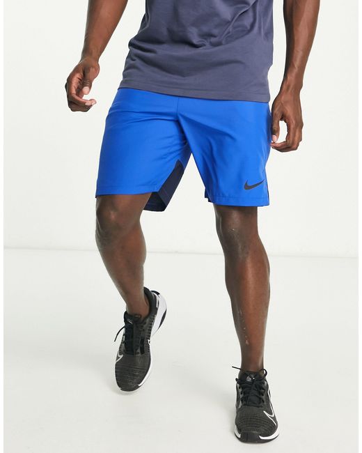 Nike Nike Training Drifit Flex Woven 9 Inch Shorts in Blue for Men