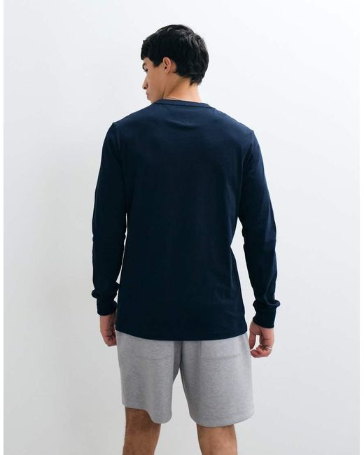 Tommy Hilfiger Blue Signature Logo Slim Fit Long Sleeve T-shirt for men
