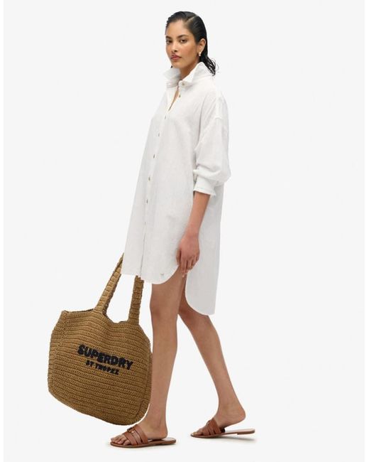 Superdry White Ibiza Longline Beach Shirt