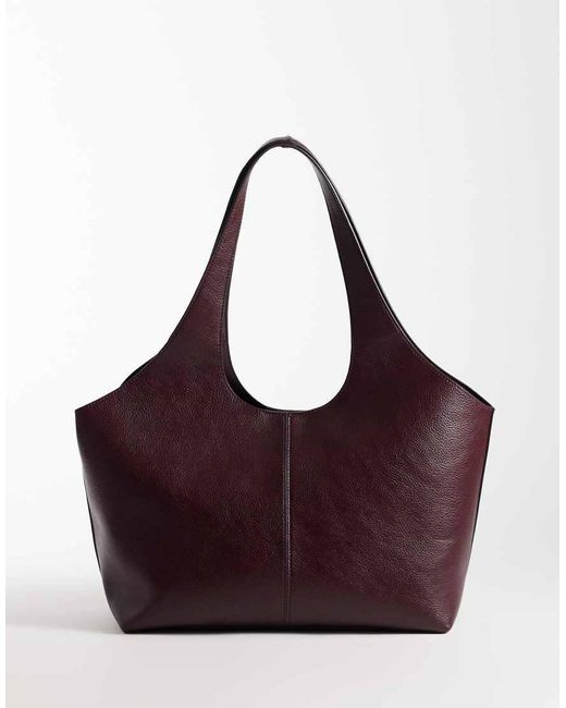 Mango Purple Minimal Faux Leather Tote Bag
