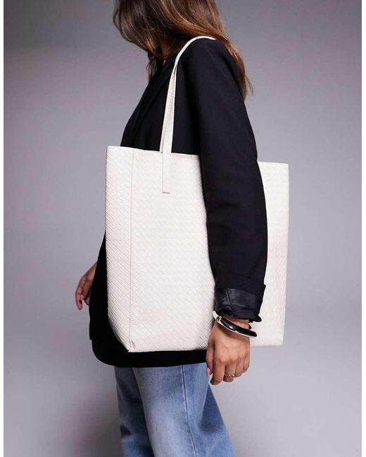 SIMMI Blue Annie Large Woven Tote Bag