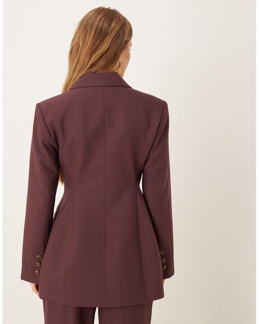 ASOS Elegant Ruimvallend Double Breasted Blazerpak in het Purple