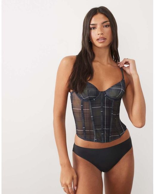 ASOS Gray Underwire Mesh Corset