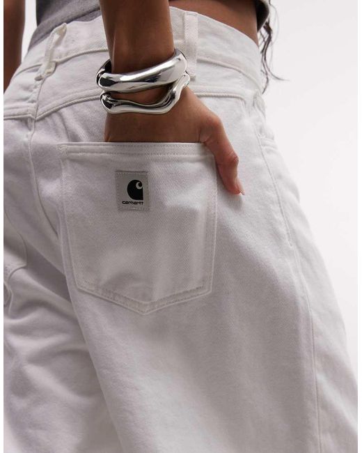 Carhartt White Brandon Loose Fit Denim Shorts