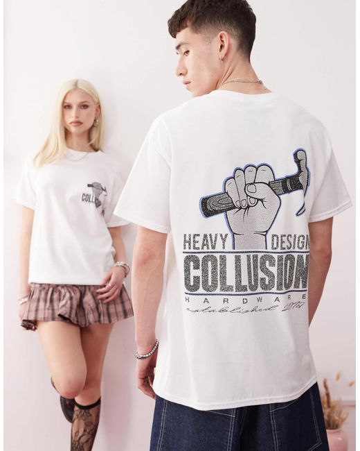 Collusion White Unisex – t-shirt