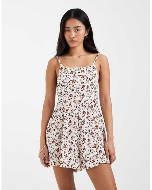 ONLY White Floral Print Playsuit