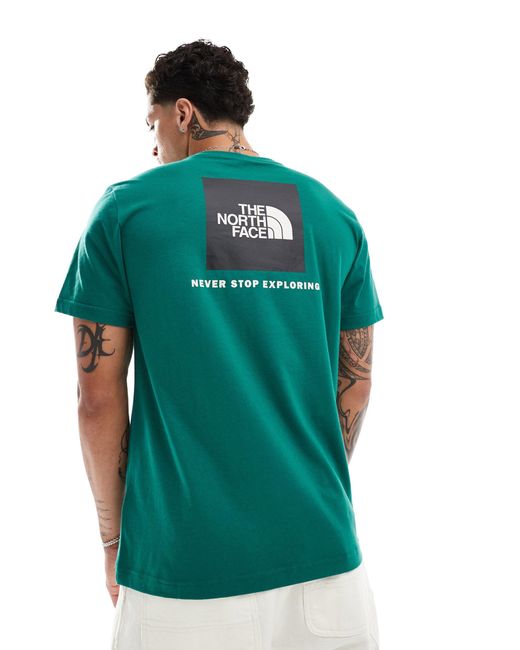 Redbox - t-shirt scuro con stampa sul retro di The North Face in Green