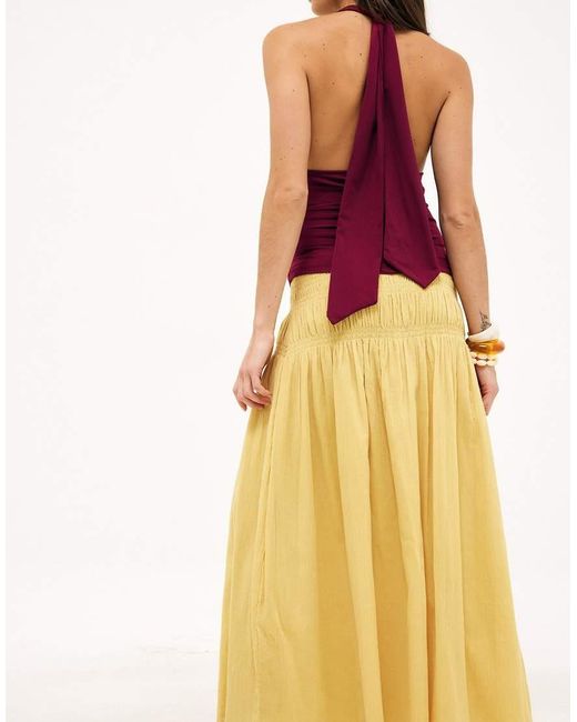 NA-KD Multicolor Smock Waist Detail Maxi Skirt