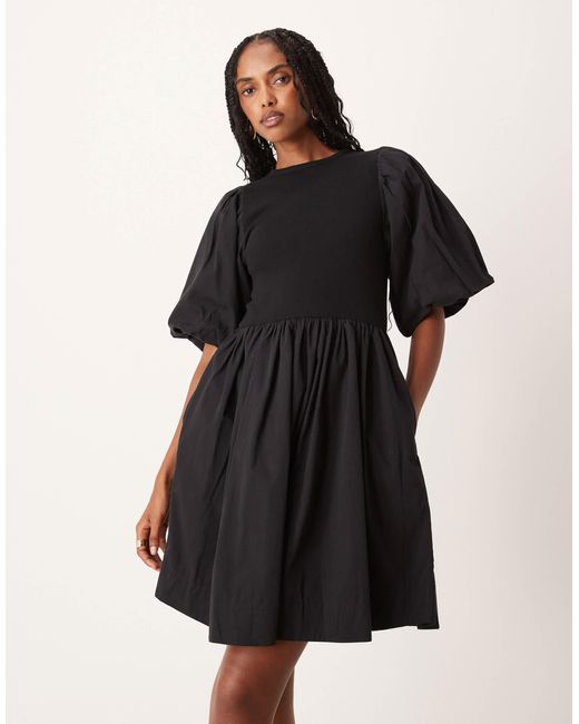 Y.A.S Black – minikleid aus baumwolle und jersey
