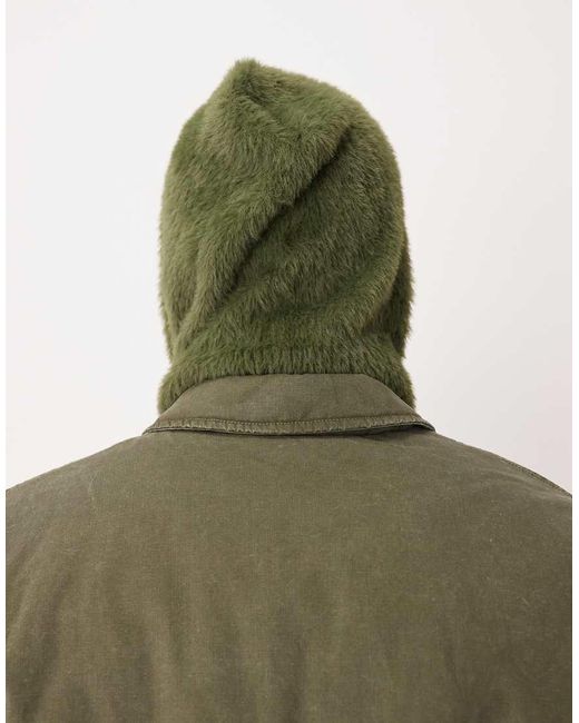 Capucha Verde De Punto Desflecado De ASOS de hombre de color Green