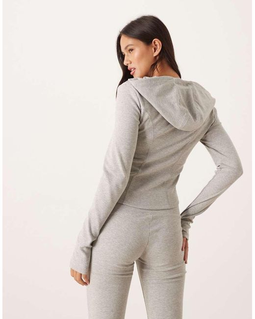 Gina Tricot Gray Co-ord Sculpting Zip Up Sports Jacket
