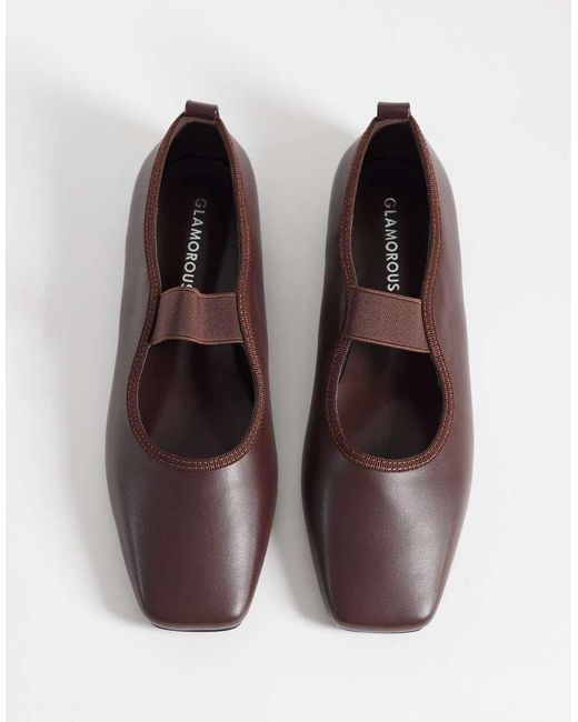 Glamorous Brown Square Toe Ballet Flats