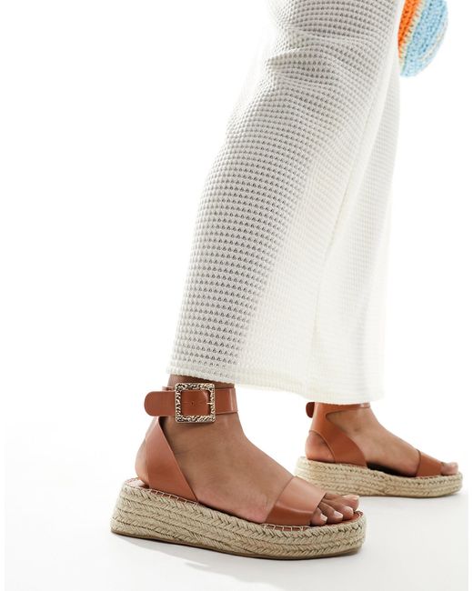 Sandales en deux parties style espadrilles - fauve South Beach en coloris Brown