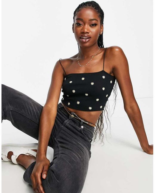 New Look White Cropped Cami Top