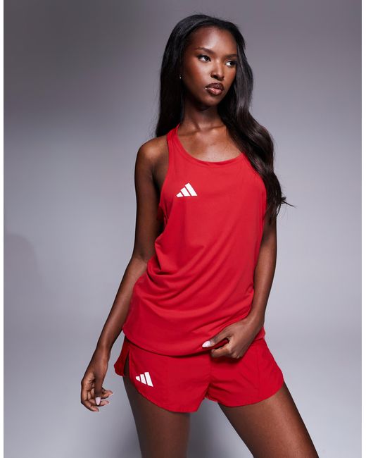 Adidas Originals Red Adidas running – adizero – trägertop