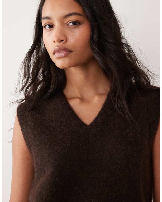ARKET Blue Alpaca Wool Blend Knitted V-neck Vest
