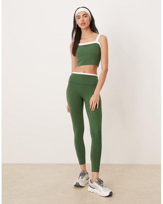 Abercrombie & Fitch Green Ypb Sweetheart Neck Sports Bra Co-ord