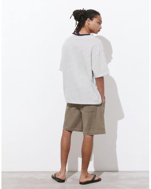 Pull&Bear Bermuda-shorts mit elastischem bund in White für Herren