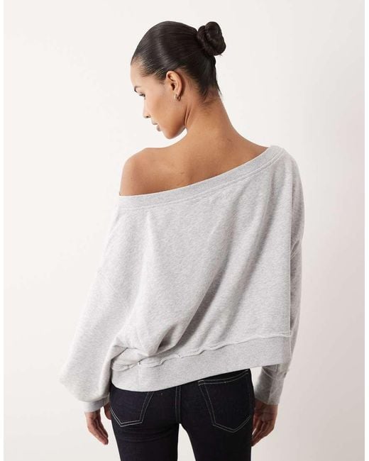 Cotton On White Off Shoulder Sweatshirt