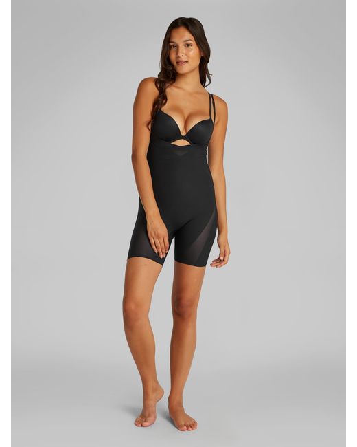 Calvin Klein Black Shapewear Firm Sculpted Stay Put Mesh Short Bodysuit
