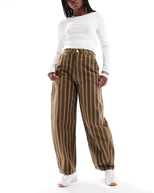 ASOS Brown Barrel Leg Trousers