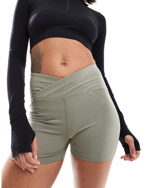 ASOS 4505 Green Icon Booty Short With Wrap Waist