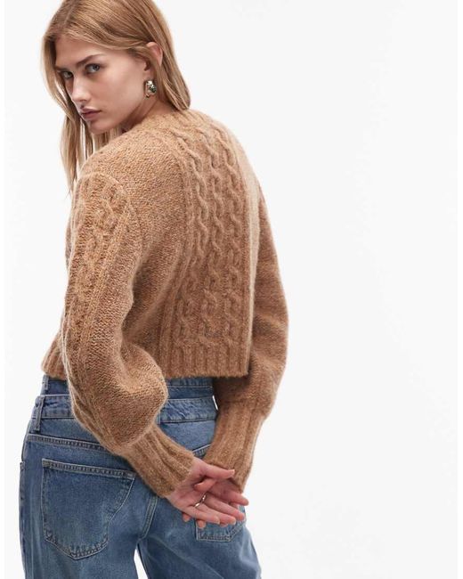 & Other Stories Blue Wool And Alpaca Knitted Cable Cardigan