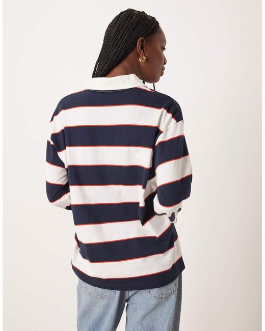 ASOS Multicolor Oversized Rugby Polo Top With Dallas Graphic