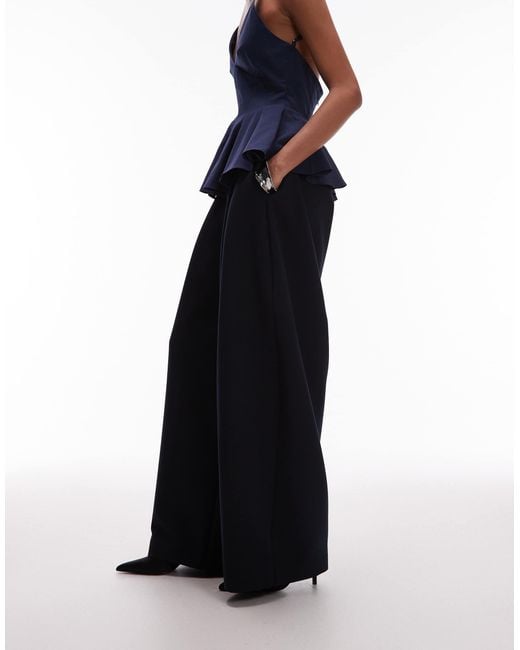 ASOS Blue Oversized Balloon Barrel Leg Pants