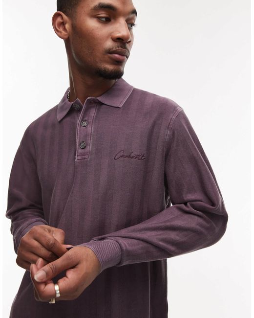 Carhartt – morrison – langärmliges rugby-shirt in Purple für Herren