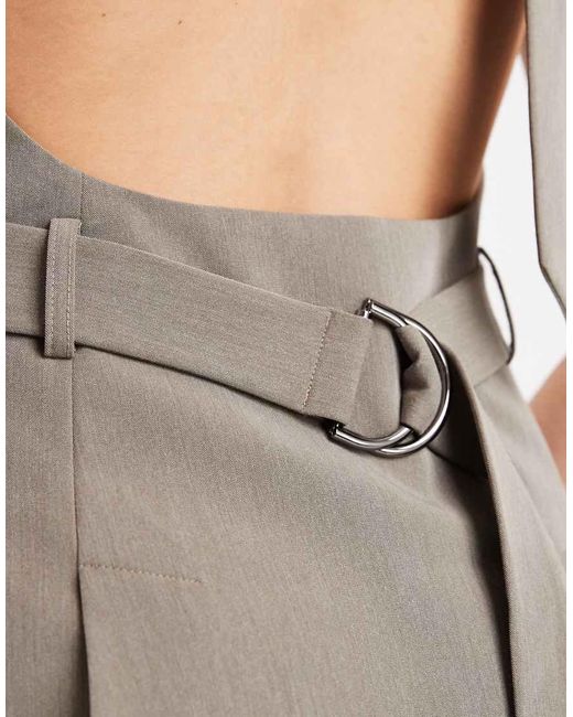 ASOS Gray Tailored Halter Neck Top With D Ring