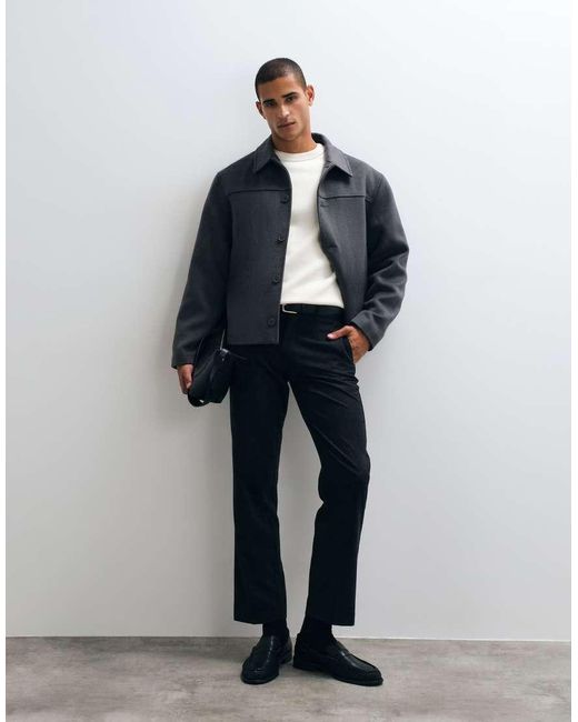 ASOS Blue Wool Look Jacket for men
