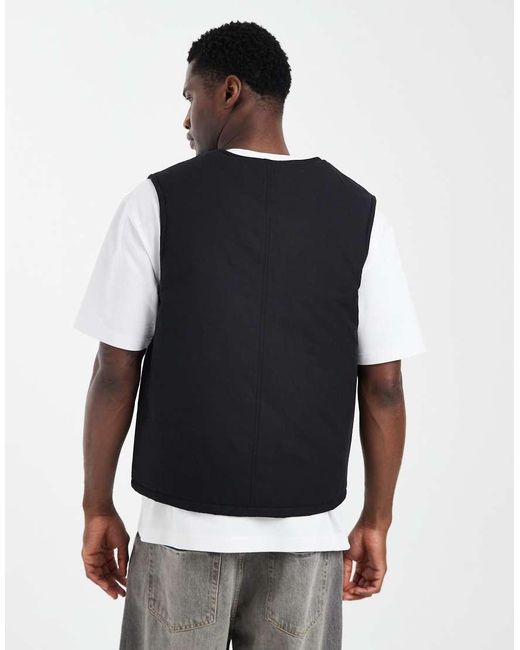 ASOS Blue Wadded Gilet With Quilting for men