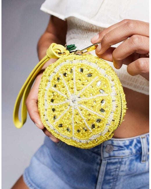 River Island Blue Beaded Lemon Bag