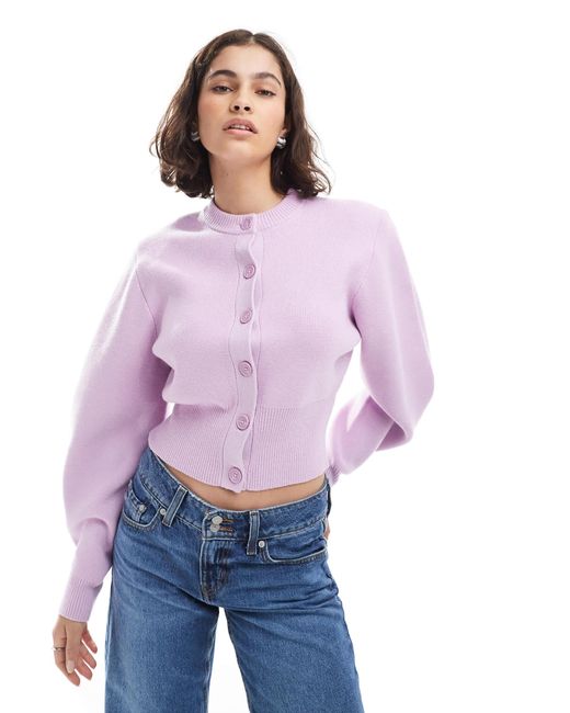ASOS Purple Shoulder Pad Structured Cardigan