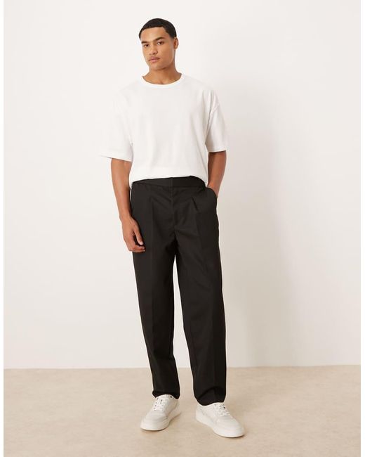 ASOS Smalle Broek Met Rechte Pijpen En Gedeeltelijke Elastische Tailleband in het White voor heren
