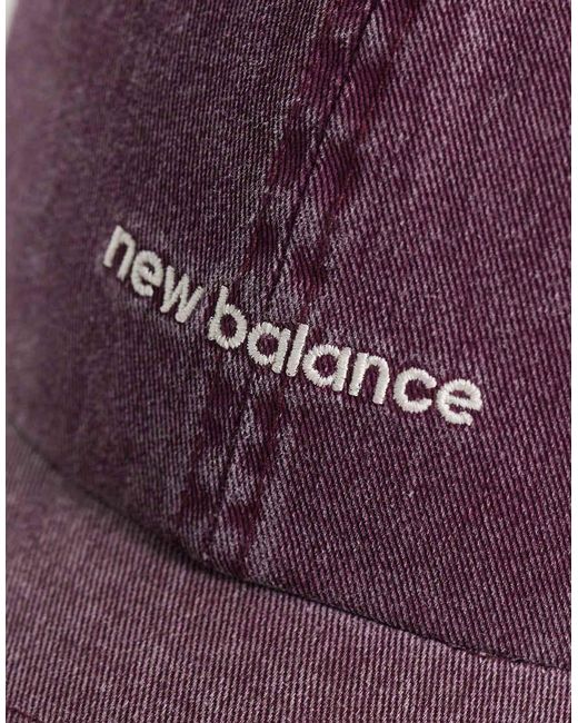 New Balance Purple 6 Panel Linear Logo Cap