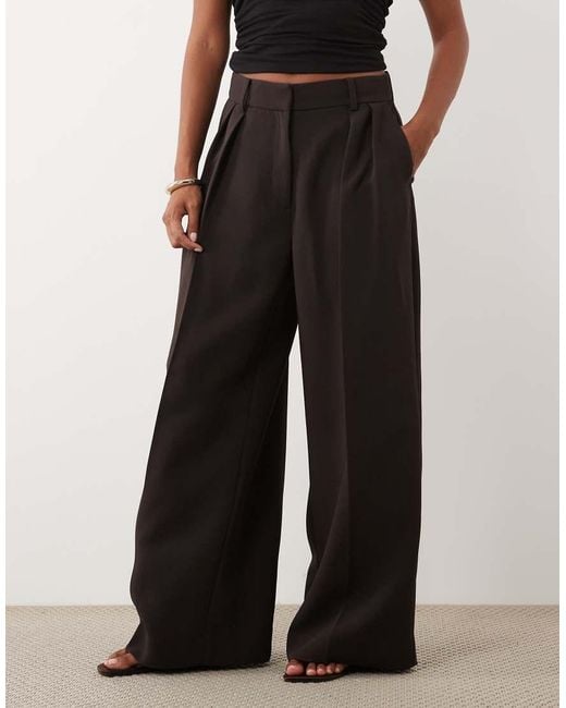 Nobody's Child Petite Black Tailored Wide Leg Trouser