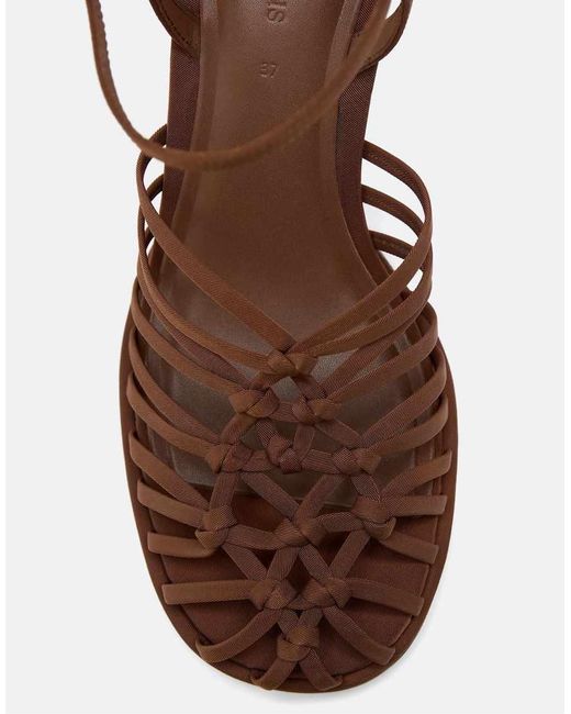 Stradivarius White Heeled Cage Sandals