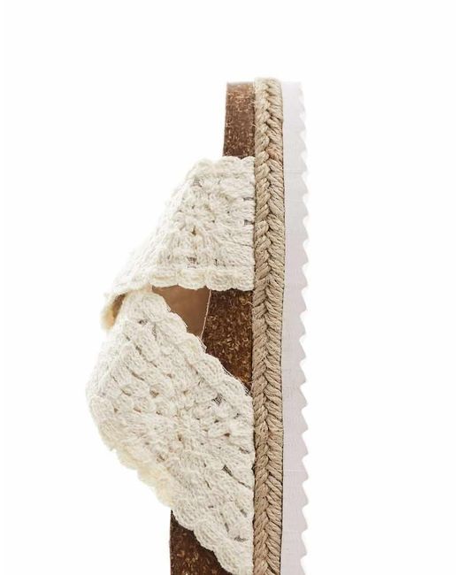 ASOS White Jessie Flatform Cross Strap Espadrille Sandals