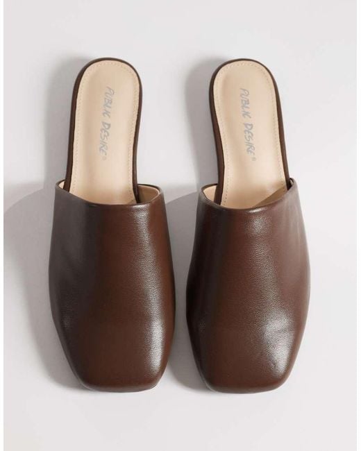 Public Desire Brown Emmi Flat Mules