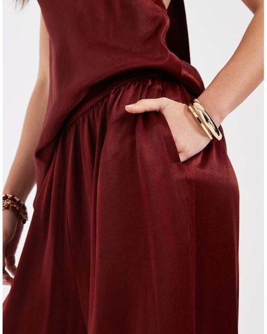 ASOS Tailored Soft Satin Clean Waistband Palazzo Trousers