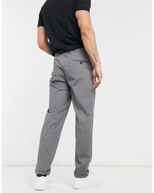 SELECTED Synthetic Jersey Suit Trousers in Grey (Gray) for Men - Lyst