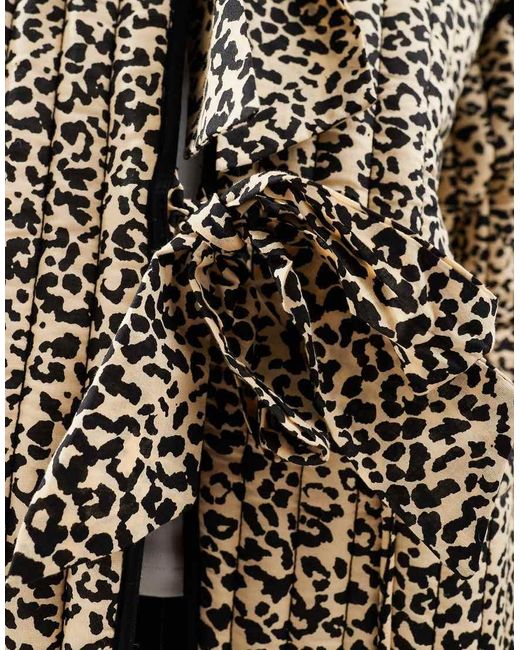 ASOS Gray Quilted Leopard Print Jacket