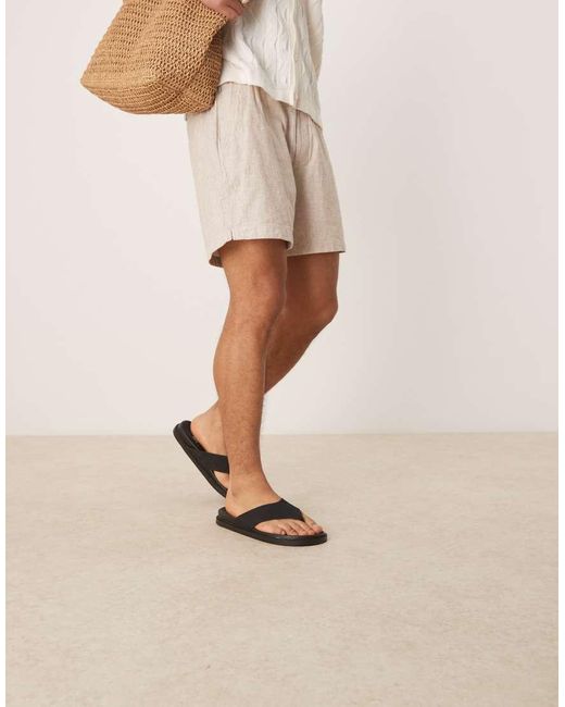 Infradito Classiche Nere di ASOS in Natural da Uomo