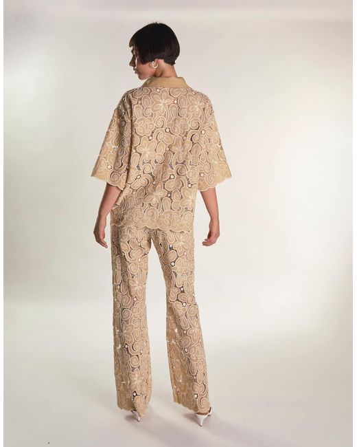 Glamorous Natural Flared Leg Trousers