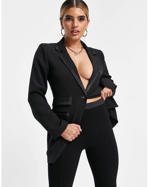4th & Reckless Black Tailored Side Spilt Trousers Co Ord